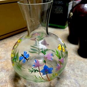 VINTAGE Royal Danube Hand-painted Crystal Wildflower Vase